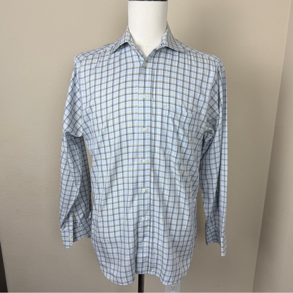 Burberry London Men’s Long Sleeve Plaid Button Down Shirt | Size 15.5x34